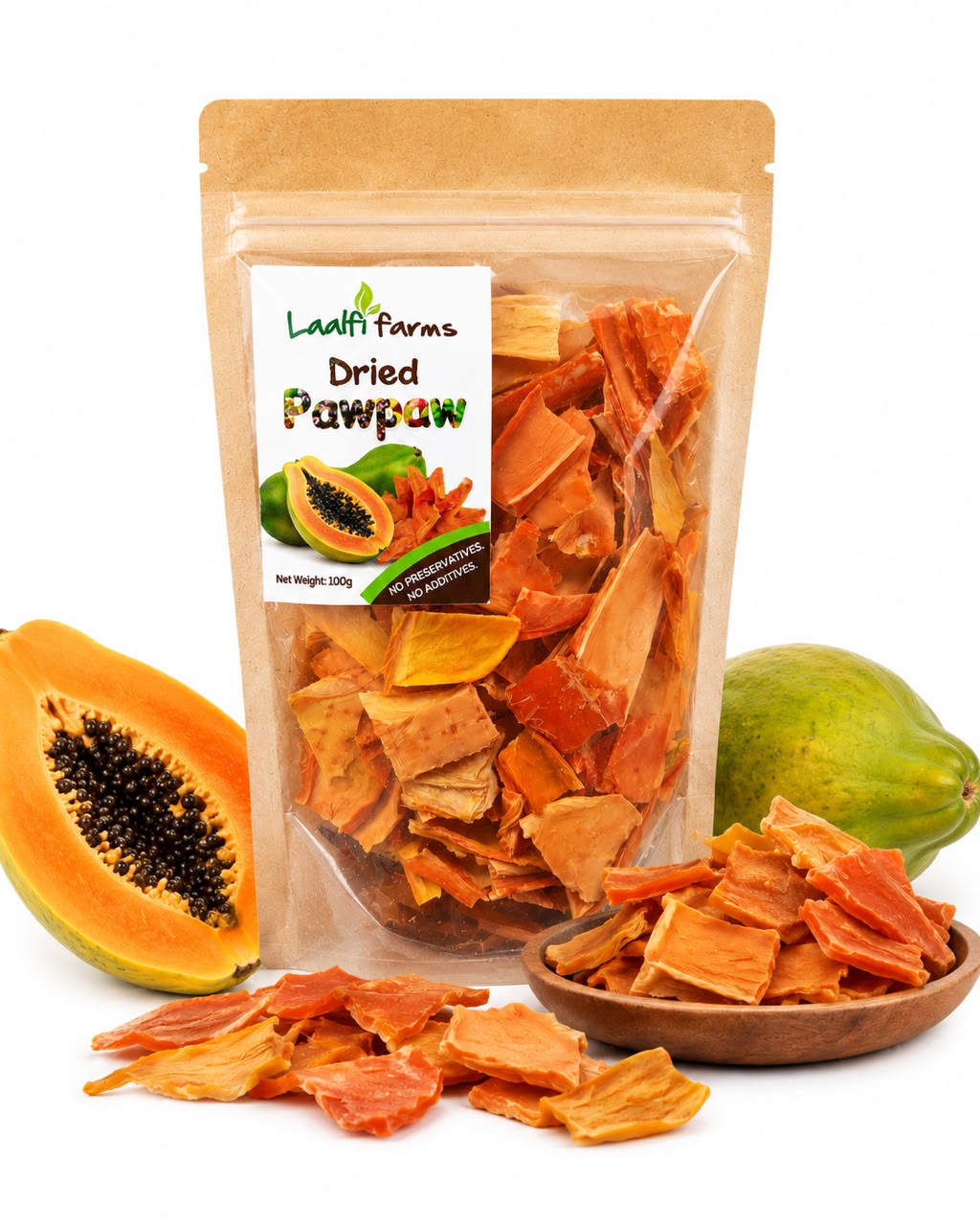 Dried Pawpaw Pieces (100g)